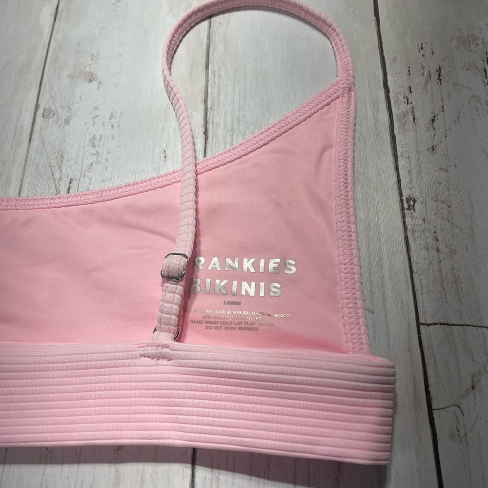 Gavin Ribbed Scoop Bikini Top in Love Pink by FRANKIES BIKINIS - Picture 6 of 6